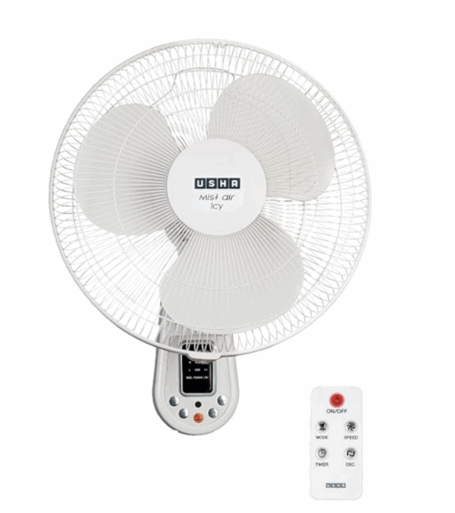 USHA Mist Air ICY with Remote 400 mm 3 Blade Wall Fan  (white | Pack of 1)